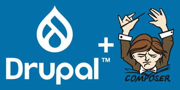 Drupal logo + Composer logo.