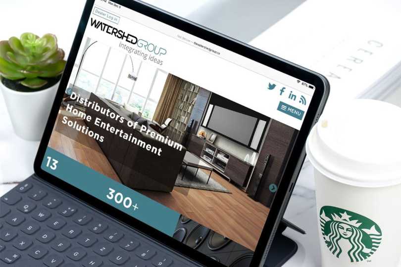 Mock-up of The Watershed Group website on an iPad.